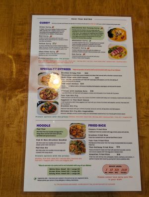 Omni menu page 2 at Maui Thai Bistro in Kihei