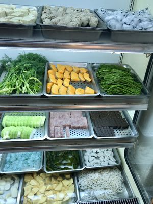 Some of the hot pot selection  at Ruò Hé Vegetable Hot Pot - Like Lotus  in Taipei