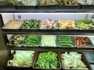 Some of hot pot section  at Ruò Hé Vegetable Hot Pot - Like Lotus  in Taipei
