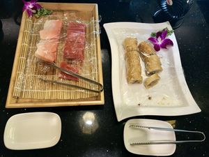 Some of prepared foods at Ruò Hé Vegetable Hot Pot - Like Lotus  in Taipei