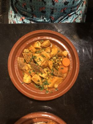 Chicken tagine (vegan) at Oranaise Cafe in Leeds