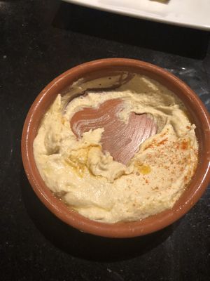 Hummus (very smooth) at Oranaise Cafe in Leeds