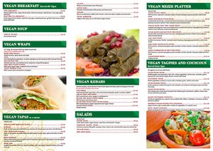 menu at Oranaise Cafe in Leeds