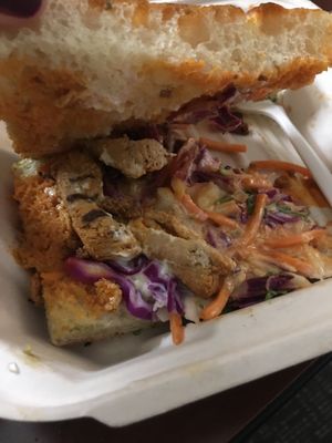 Buffalo chicken hard as cooked from frozen   at Analog in Oakland