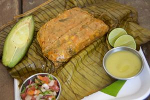 Corn tamale at Taller Veganico in Monterrey