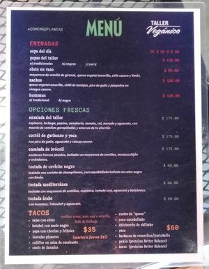 Menú 6/23 at Taller Veganico in Monterrey