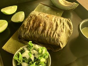 Tamal de verduras at Taller Veganico in Monterrey