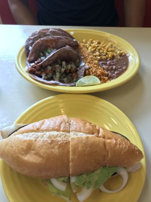 Al pastor tacos and Tortas at Momcorn in Gurnee