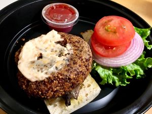 Quinoa Vegan Burger at The Thirsty Koala in Astoria