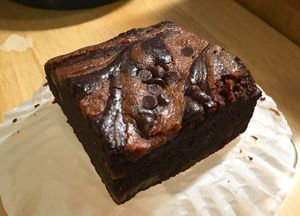 Chocolate Peanut Butter Mayhem Cake (vegan, gluten-free) at The Thirsty Koala in Astoria