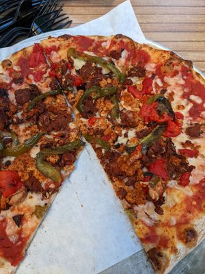 Spicy vegan with peppers instead of olives at Fiazza Fresh Fired - Byward Market in Ottawa