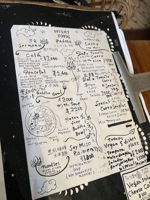 Menu  at Padma in Kyoto