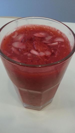 strawberry tapioca pudding at Bioway in Warsaw