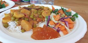 Curry rice platter  at Simply Veg in Brighton