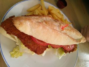 Bocadillo de milanesa at Ay Mi Madre in Madrid