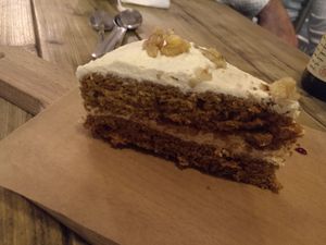 Vegan carrot cake at Ay Mi Madre in Madrid