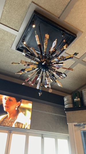 Love this chandelierr  at Five Horses Tavern in Somerville