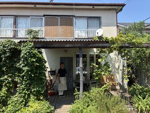 Front of cafe  at Mooring Deck in Higashi-fuchinobe
