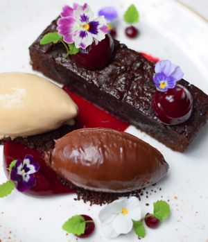 WARM CHOCOLATE BROWNIE SALTED COCONUT SORBET (V,GF) at Transformer Nextdoor in Fitzroy