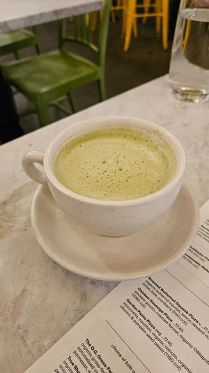 Matcha horchata (hot) at True Food Kitchen in Atlanta