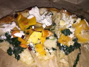 Butternut squash pizza with almond ricotta at True Food Kitchen in Atlanta
