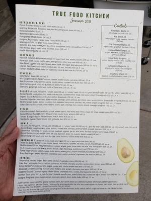 Menu at True Food Kitchen in Atlanta
