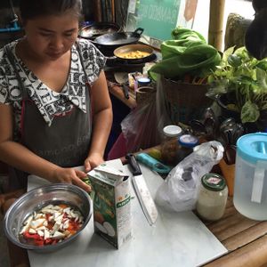 the Owner at Bamboo Bee Vegetarian in Chiang Mai