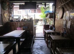 the restaurant is small but cozy. at Bamboo Bee Vegetarian in Chiang Mai