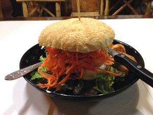 Veggie Burger @ Bamboo Bee Cafe, Chiang Mai at Bamboo Bee Vegetarian in Chiang Mai