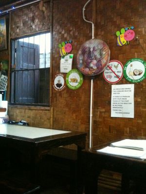 inside at Bamboo Bee Vegetarian in Chiang Mai