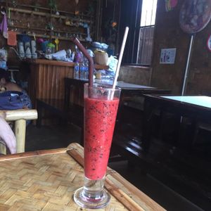 Berry smoothie  at Bamboo Bee Vegetarian in Chiang Mai
