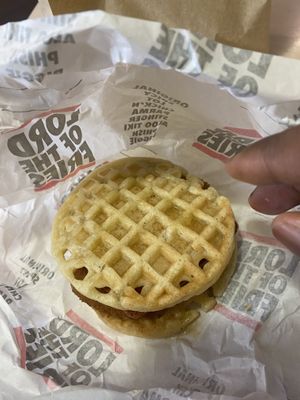 Chicken waffle Sandwich  #Veganuary at Lord of the Fries - Southern Cross Station in Melbourne