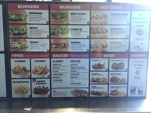 Menu on left side of kiosk. at Lord of the Fries - Southern Cross Station in Melbourne