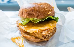 Phish Burger at Lord of the Fries - Southern Cross Station in Melbourne