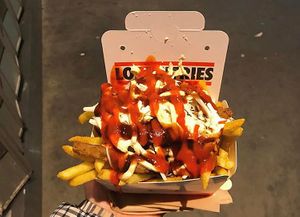 HSP with shoestring fries- always such a generous portion at Lord of the Fries - Southern Cross Station in Melbourne