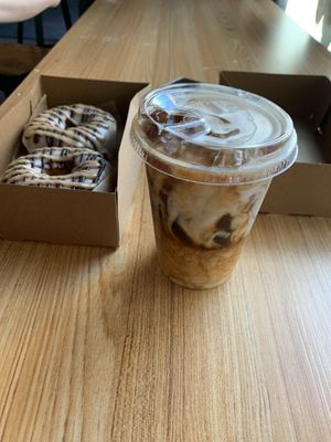 Oat milk iced latte  at Donut Bar in San Diego