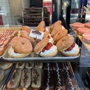 strawberry split  at Donut Bar in San Diego