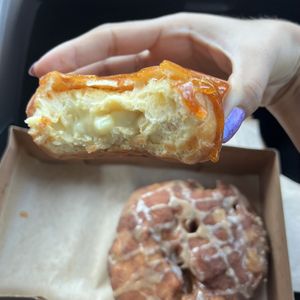 inside the crème brûlée   at Donut Bar in San Diego