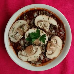 Mushroom Pozole at Mexicali by Trofo Garden in Bucaramanga