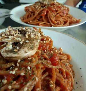 Pomodoro & fungi spaghetti at Mexicali by Trofo Garden in Bucaramanga