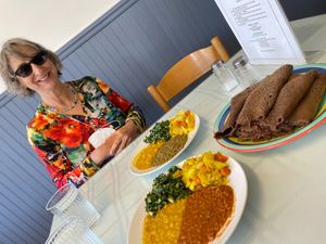 Delicious WFPB food at KAFFA!  at Kaffa Ethiopian Cuisine in Berkeley