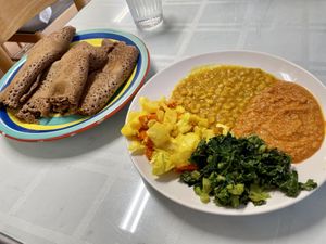   at Kaffa Ethiopian Cuisine in Berkeley