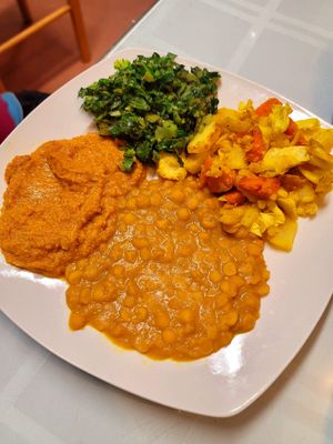 Butacha platter at Kaffa Ethiopian Cuisine in Berkeley