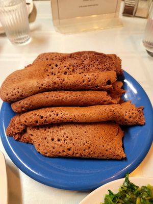 Injera (gluten free!) at Kaffa Ethiopian Cuisine in Berkeley
