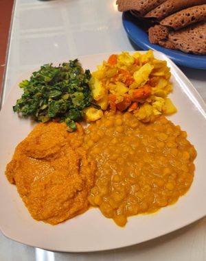 Butacha platter at Kaffa Ethiopian Cuisine in Berkeley