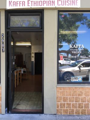 Open doors, open restaurant at Kaffa Ethiopian Cuisine in Berkeley