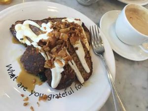 French toast at Cafe Gratitude - DTLA in Los Angeles