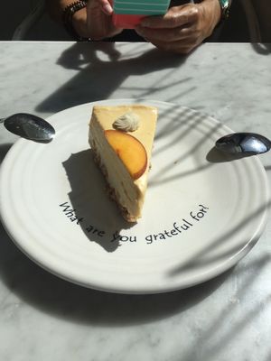 Peach Cheesecake  at Cafe Gratitude - DTLA in Los Angeles