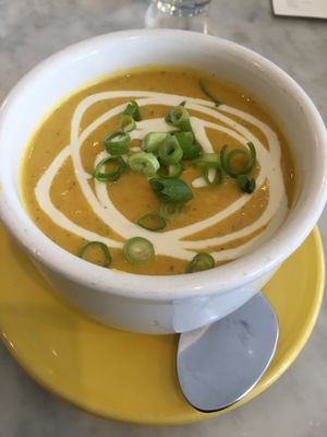 I Am thriving: Soup of the day: Butternut Squash at Cafe Gratitude - DTLA in Los Angeles