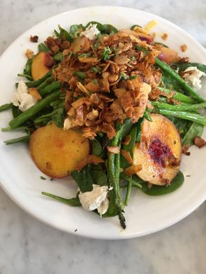 I Am Local: Grilled Peach Salad at Cafe Gratitude - DTLA in Los Angeles